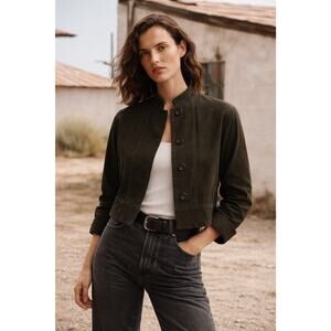 Johnny Was Brown Cropped 5 Button Jacket - Sz S Lightweight Preppy Classic